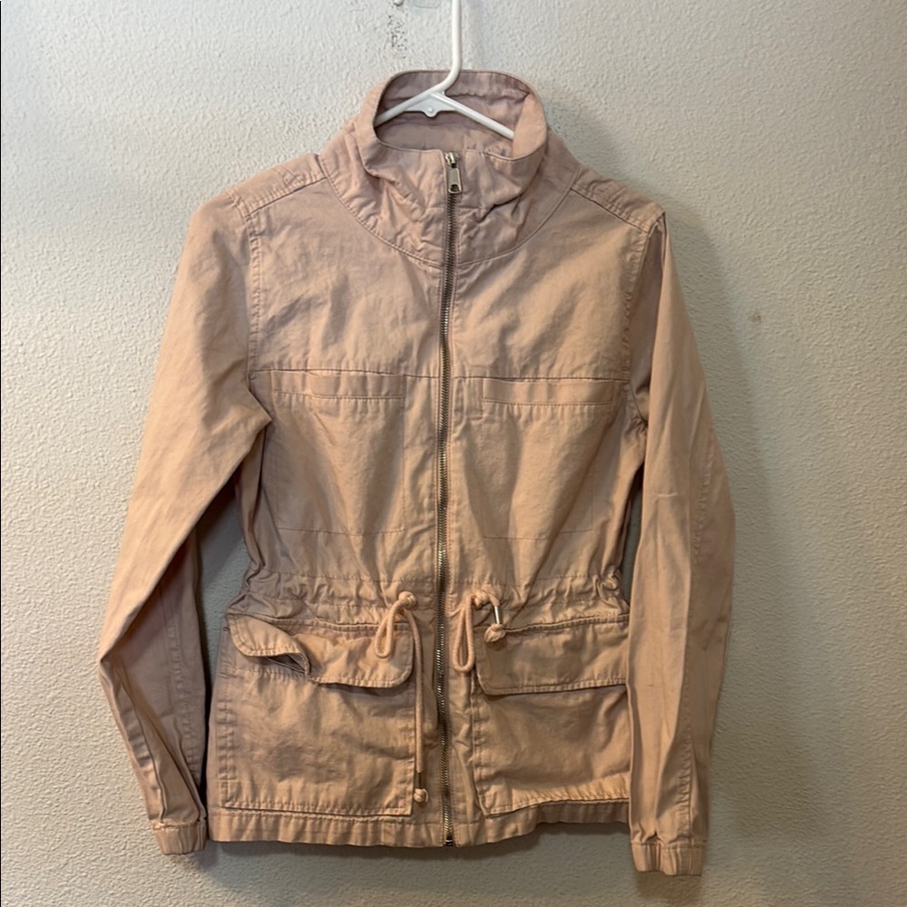 Old Navy Pink Utility Jacket with Standing Collar and Zipper